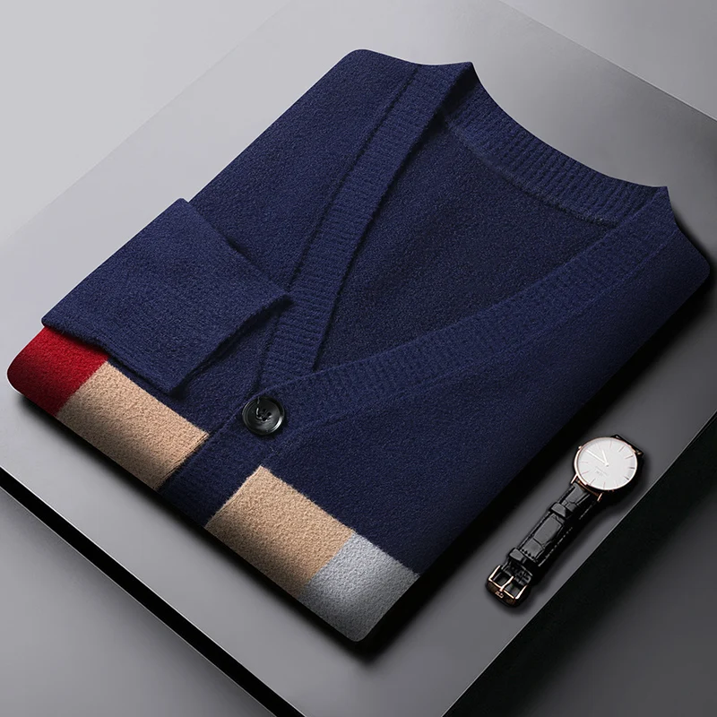 

Autumn new men's plus fat plus size cardigan jacket casual loose knit sweater sweater men