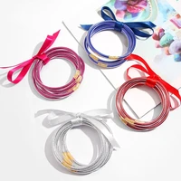 5 pcs set all weather glitter filled stardust stack silicone circles bangles women bowknot jelly bangles serenity prayer jewelry