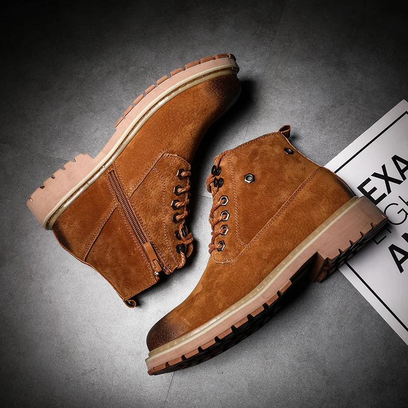 Мужские ботинки повседневная обувь из высококачественной кожи сезон осень зима