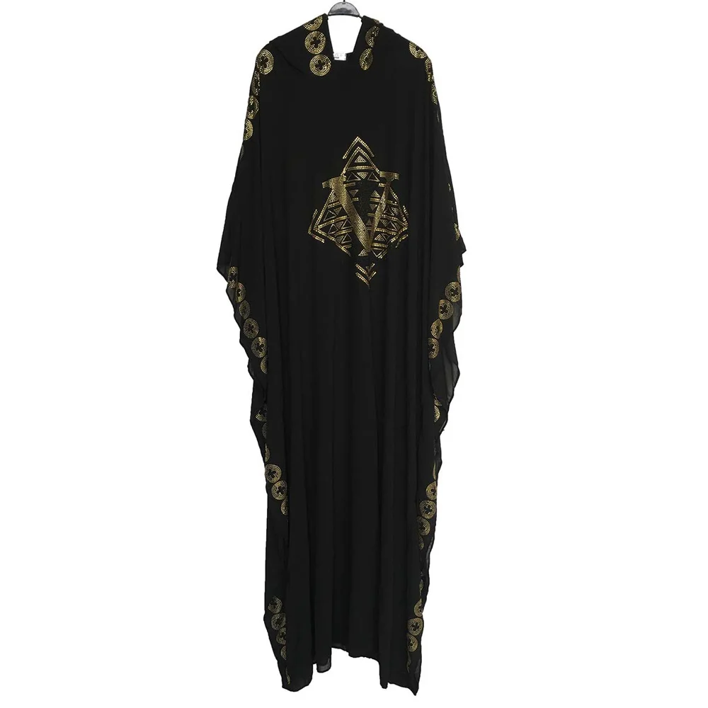 Платье женское длинное с блестками и принтом батальных размеров | Тематическая