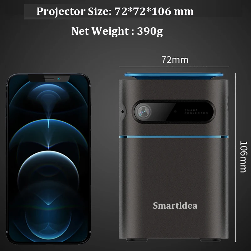 Карманный смарт проектор Smartldea D042 Android9.0 5G Wifi BT5.0 DLP мини Поддержка батареи 4K