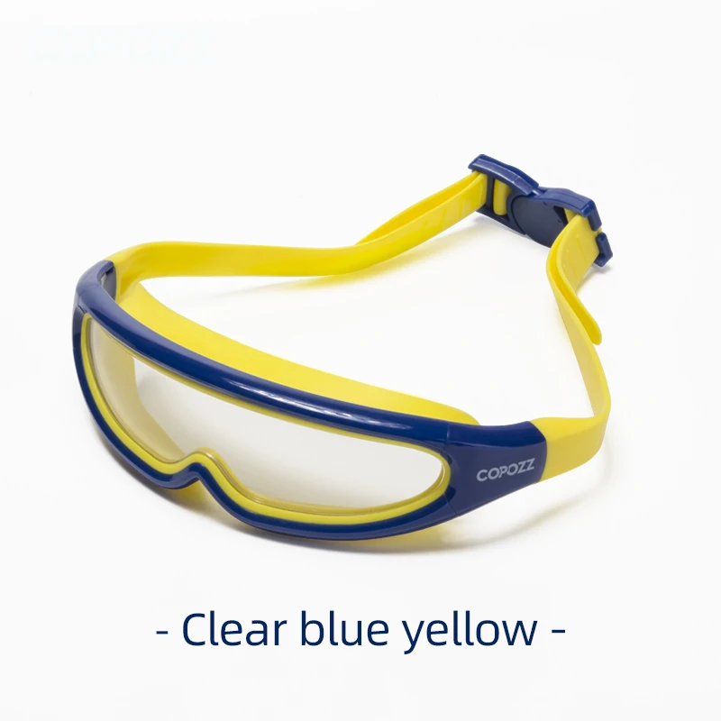 clear blue COPOZZ профессиональные очки для плавания для детей, детские УФ-противотуманные водонепроницаемые Регулируемые очки для плавания в бассейне, очки для плавания - Цвет: clear blue