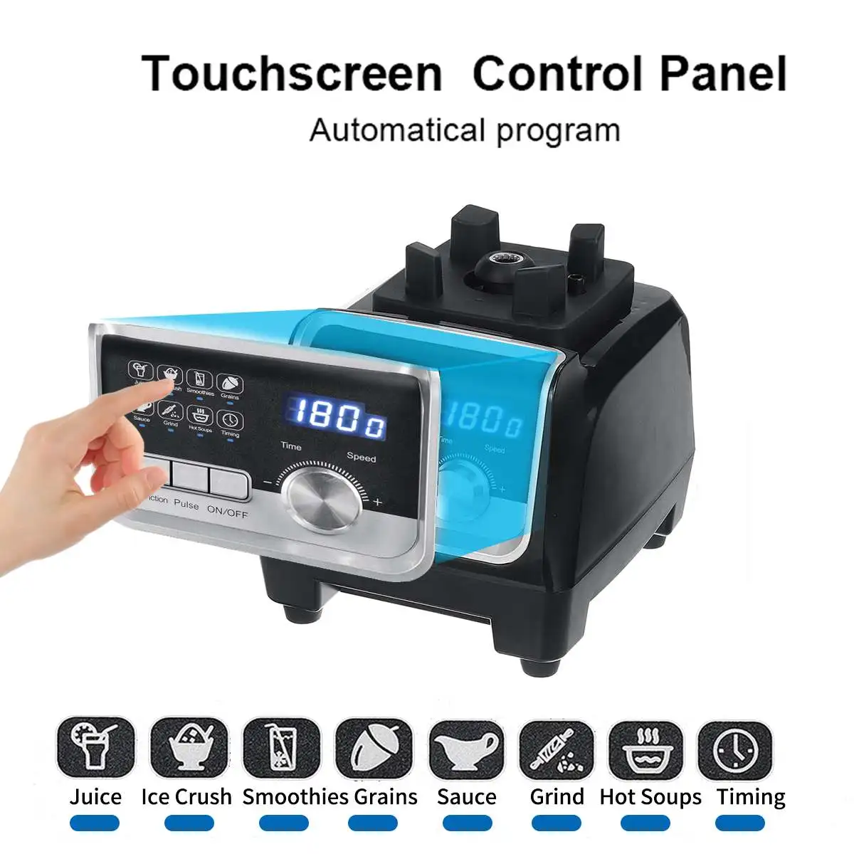 

Digital 3HP BPA FREE 2200W 2L Automatic Touchpad Professional Blender Mixer Juicer High Power Food Processor Ice Smoothies Fruit