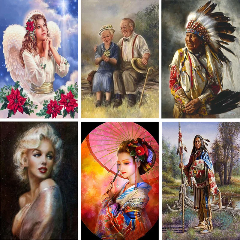 Алмазная 5D картина сделай сам с ангелом мультяшная мозаика полная круглая