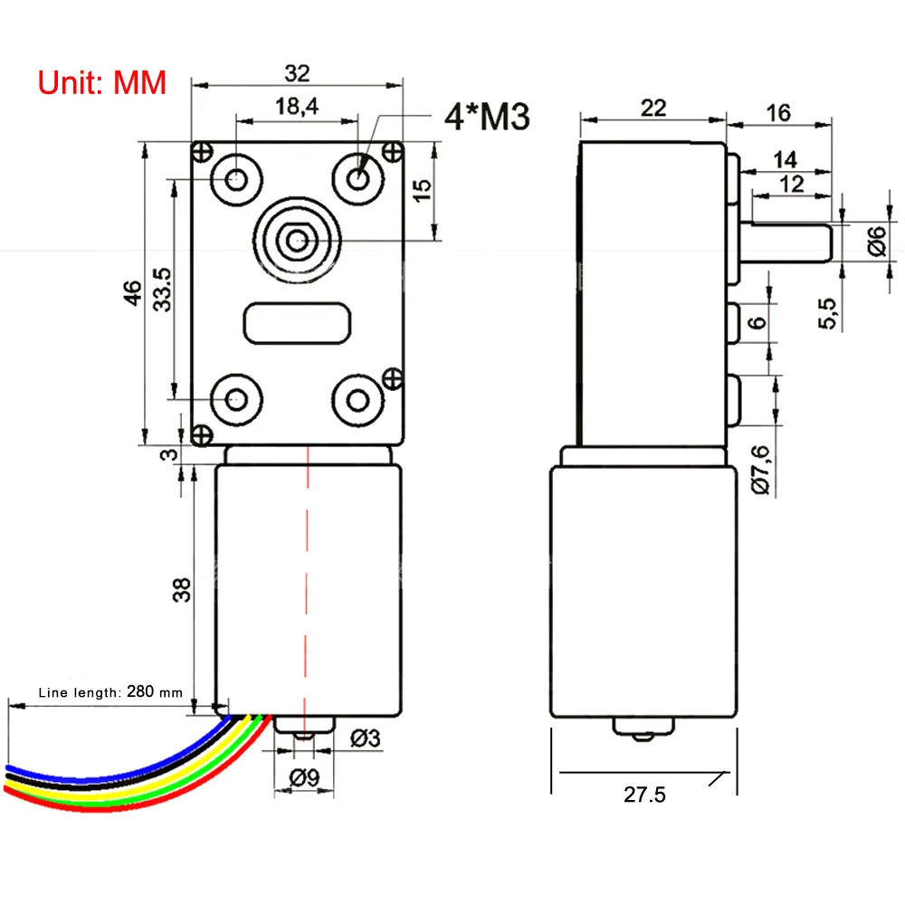 Bringsmart бесщеточный двигатель с высоким крутящим моментом JGY-2838 12v 24v червячный мотор 2-320 об/мин электрический бесщеточный вентилятор постоянного тока бесщеточный двигатель Поддержка обратный D вал