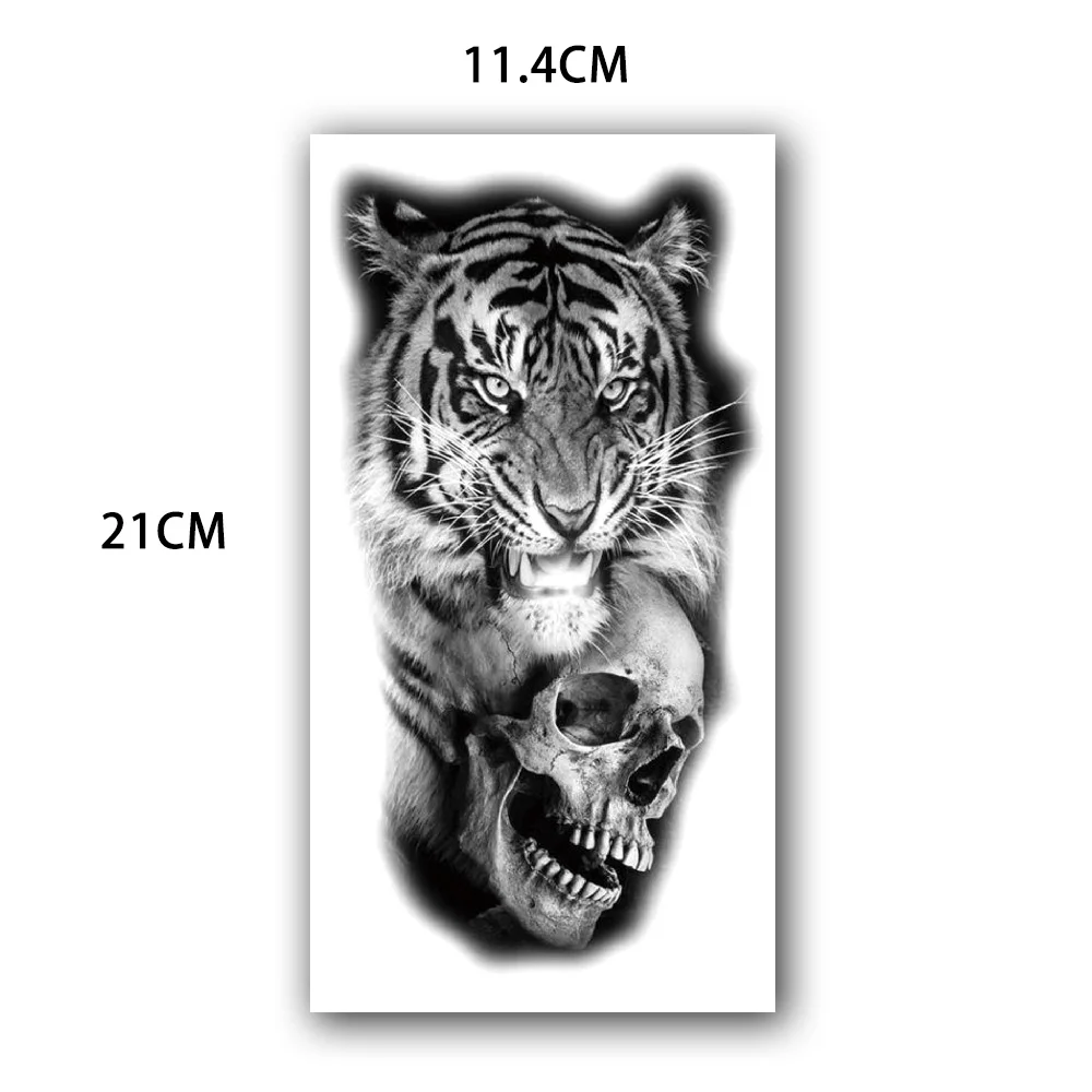 Черные водостойкие Временные татуировки 3D наклейки стойкие змея тигр волк Лев