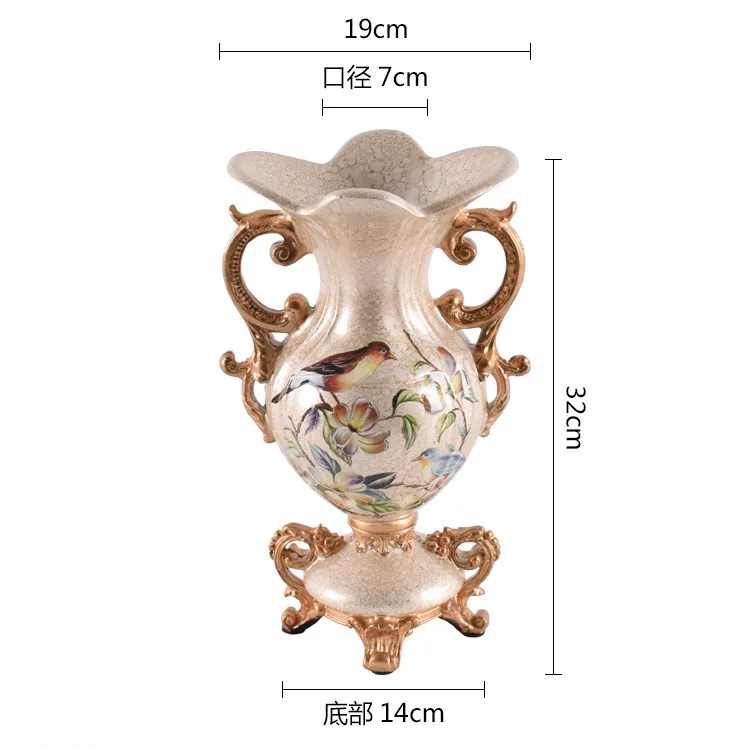 

European resin vase flower fruit plate beige set luxury hotel private club house decoration landscape ornaments vases