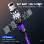 SUNPHG частный режим вращения на 540 градусов Магнитный кабель Micro usb зарядный провод светодиодный USB C Type C кабель для ios Type c micro