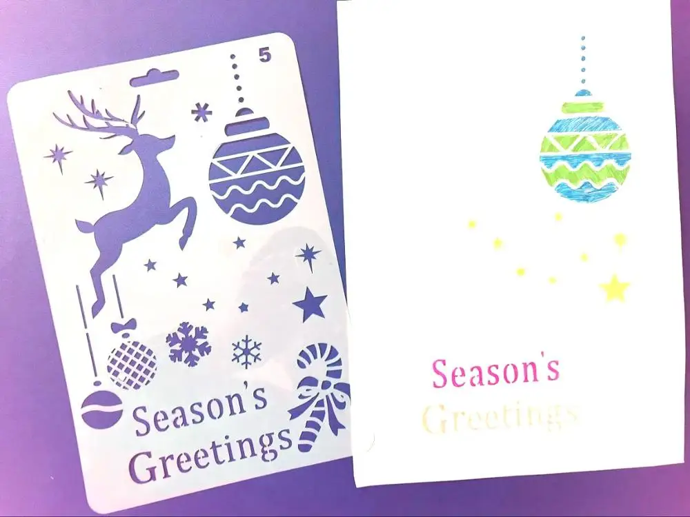 12 шт./компл. Рождественские Элементы шаблон картины трафареты для скрапбукинга DIY