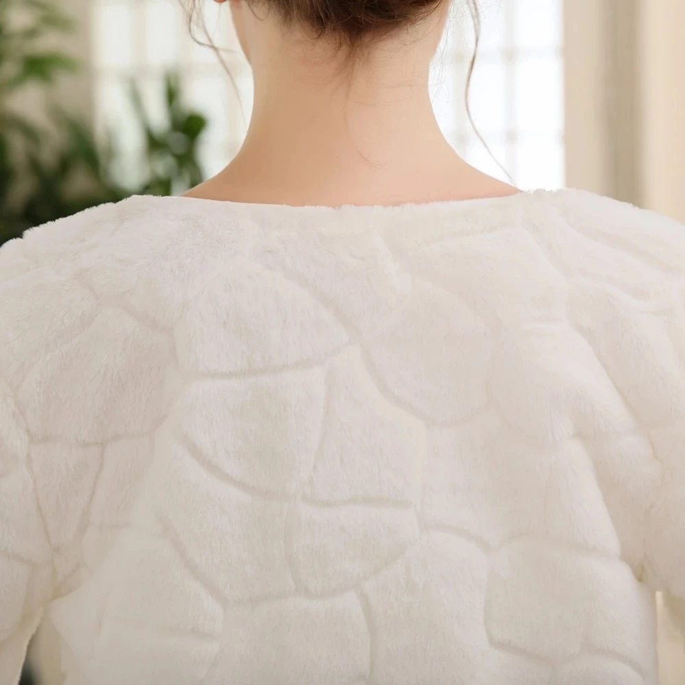 Меховая шаль Свадебные шали с рукавами 3/4 женские палантины на конце осени и зиму