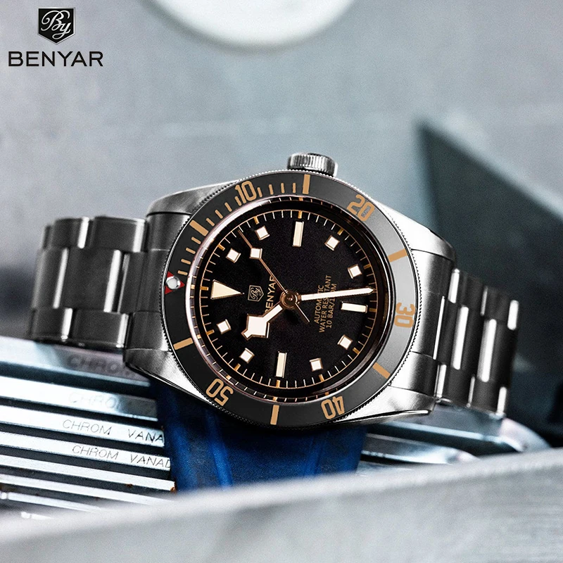 BENYAR 2023 Men automatic watches stainless steel waterproof men wristwatch top brand fashion men mechanical watch reloj hombres