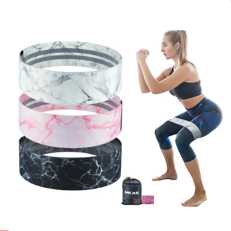 

Fitness squat resistance band peach hip 8 cm training tension band elastic band marble pattern anti-breaking and durable 2021