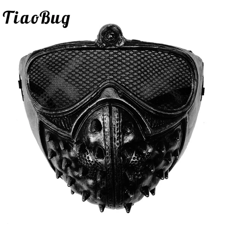 TiaoBug крутая стимпанк ПВХ пластиковая заклепка Дизайн Половина лица маска