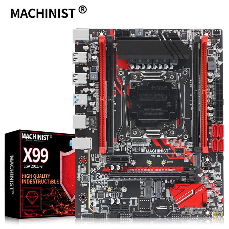 Machinista Placa-mãe Sata M.2 Pci-e Slot Suporte Xeon e5 v3 v4 Processador Ddr4 Ecc Ram X99-rs9 Mainboard X99 Lga 2011-3