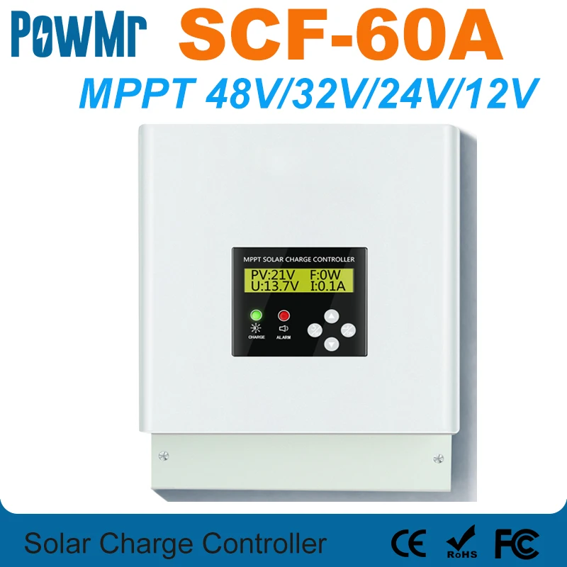PowMr MPPT 60A контроллер солнечного заряда SCF 60A48V/36 В/24 В/12 В для максимального 150 в вход
