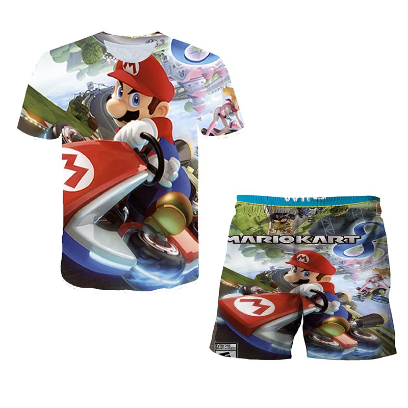 

Tshirts Suits Baby Boys Mario-bros T-Shirt Children's Clothing Sets T-shirt & Shorts 2 Pieces Sets Girls Boys Clothes Pants Suit