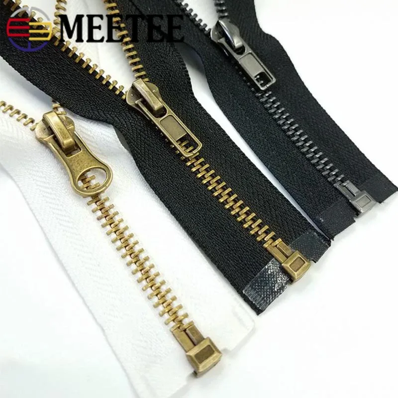 Meetee 3 #5 #50/60/70 см бронзовая металлическая молния с открытым хвостом для пальто