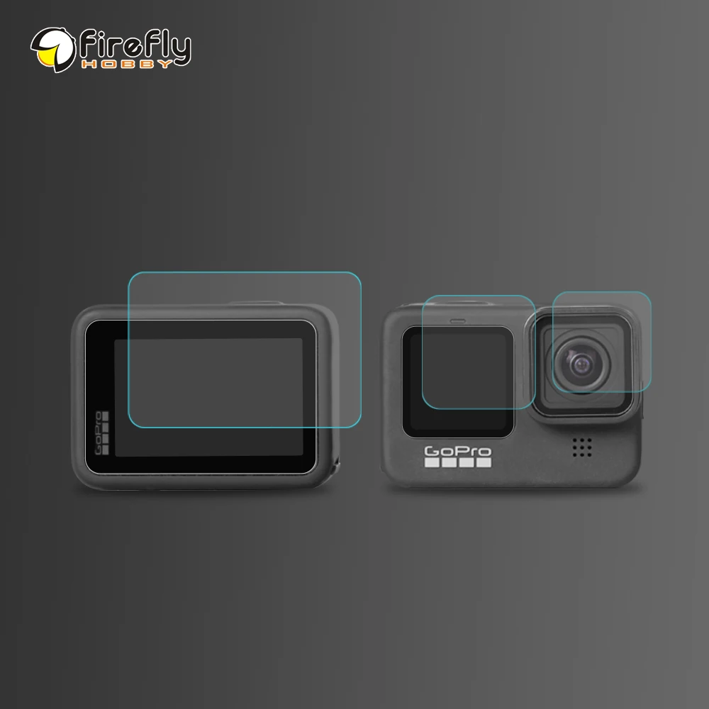 

Sunnylife Protective Film Set Tempered Glass Lens Film Front Back Screen Protector for GoPro Hero 10/9 Black