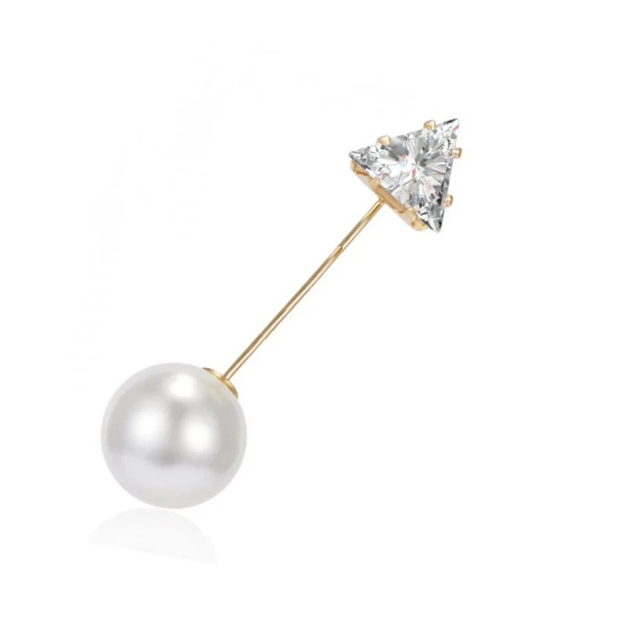 Простой двойной головкой большая брошь с искусственным жемчугом Pin Золото Цвет