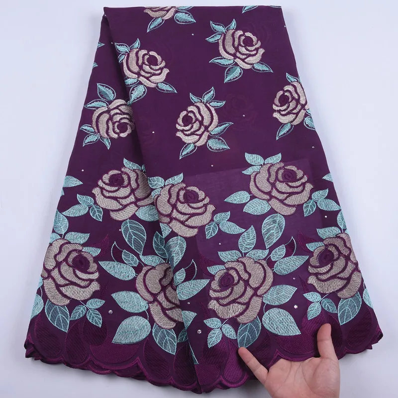 Африканская мягкая хлопковая кружевная ткань с вышивкой нигерийская
