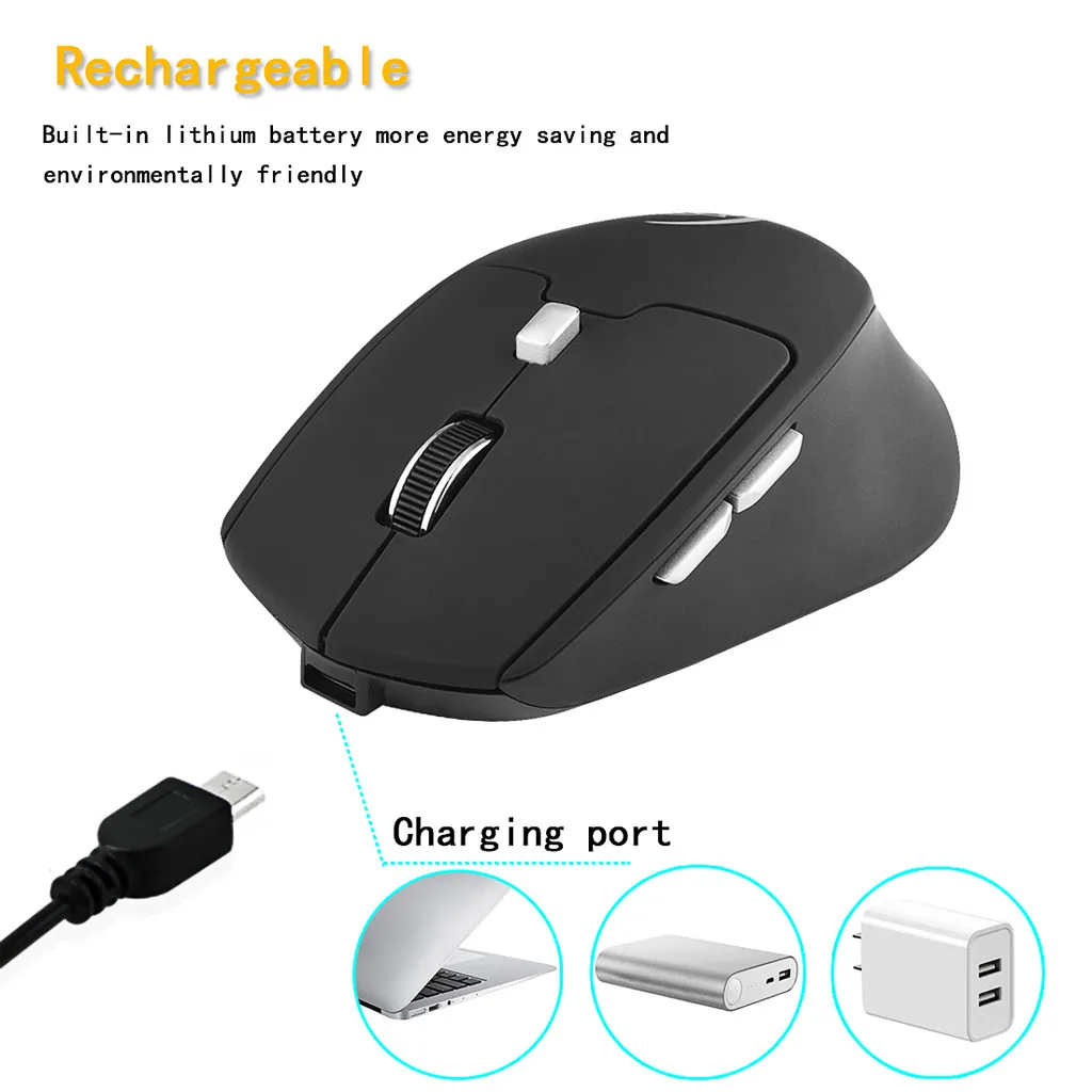 Binmer мышь G823 2 4G + Bluetooth проводная перезаряжаемая Мобильная USB для ноутбука игр
