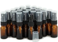 24pcs amber 10ml 13 oz glass mist spray bottles with black fine mist sprayers