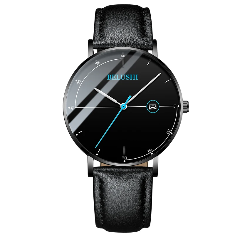 BELUSHI часы для мужчин Relojes Hombre 2020 простые Бизнес Мужские классический кожаный