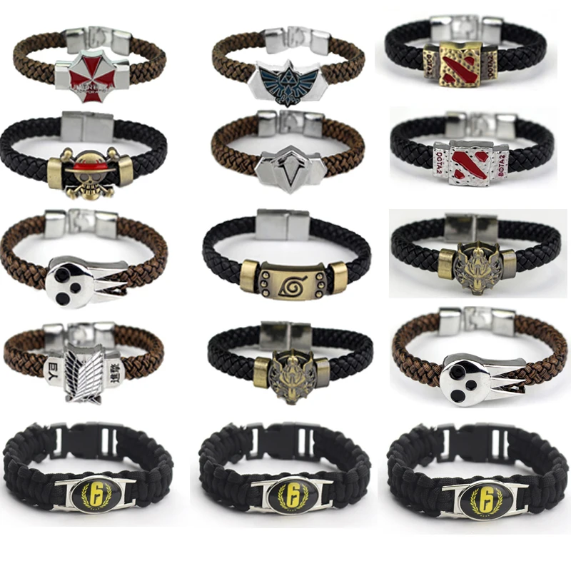 Черная Радуга Six Siege FPS Косплей bBracelet ручной вязки готический панк кулон браслет унисекс модные ювелирные изделия Bijoux