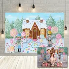 Фон для студийной фотосъемки малышей Avezano с изображением дома с изображением лесов неба леденцов на день рождения декоративный фон