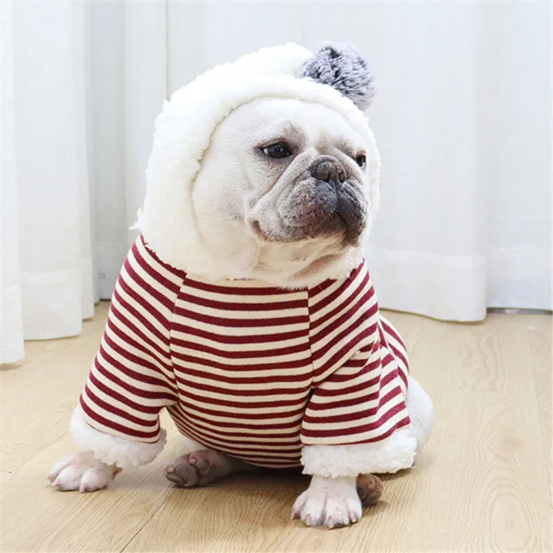 

French Bulldog Clothes Thicken Warm Dog Clothes Hoodie Winter Pet Outfit Schnauzer Pug Clothing Bulldog Costume Apparel Dropship