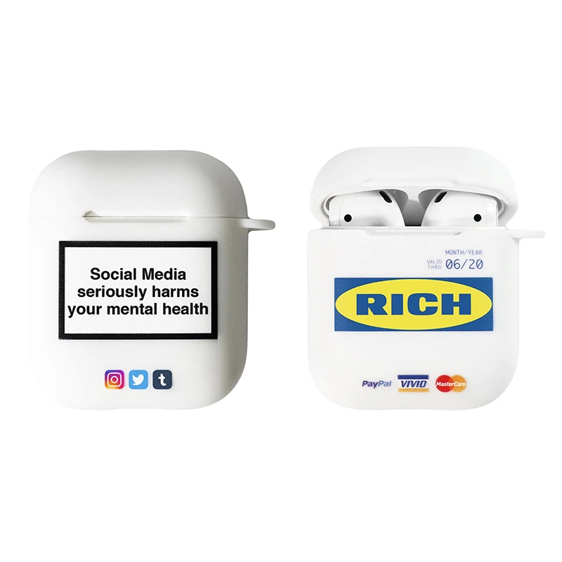 Мягкий силиконовый беспроводной чехол для наушников Instagram зарядки в социальных