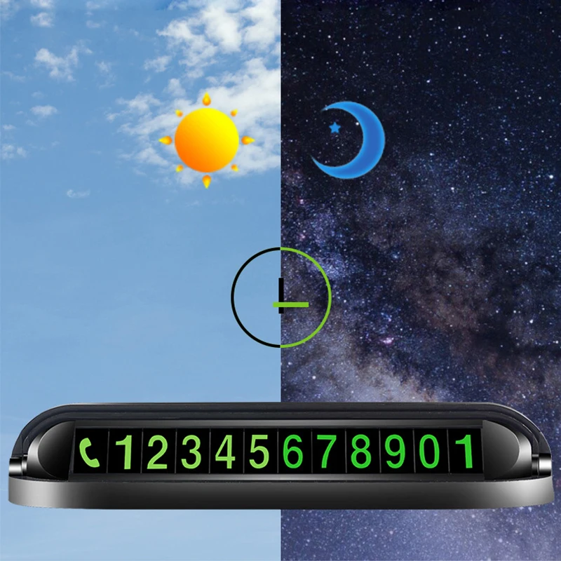 New Luminous Car Temporary Parking Card Sticker with Air Freshener Auto Phone Number Plate Aromatherapy Accessories | Автомобили и