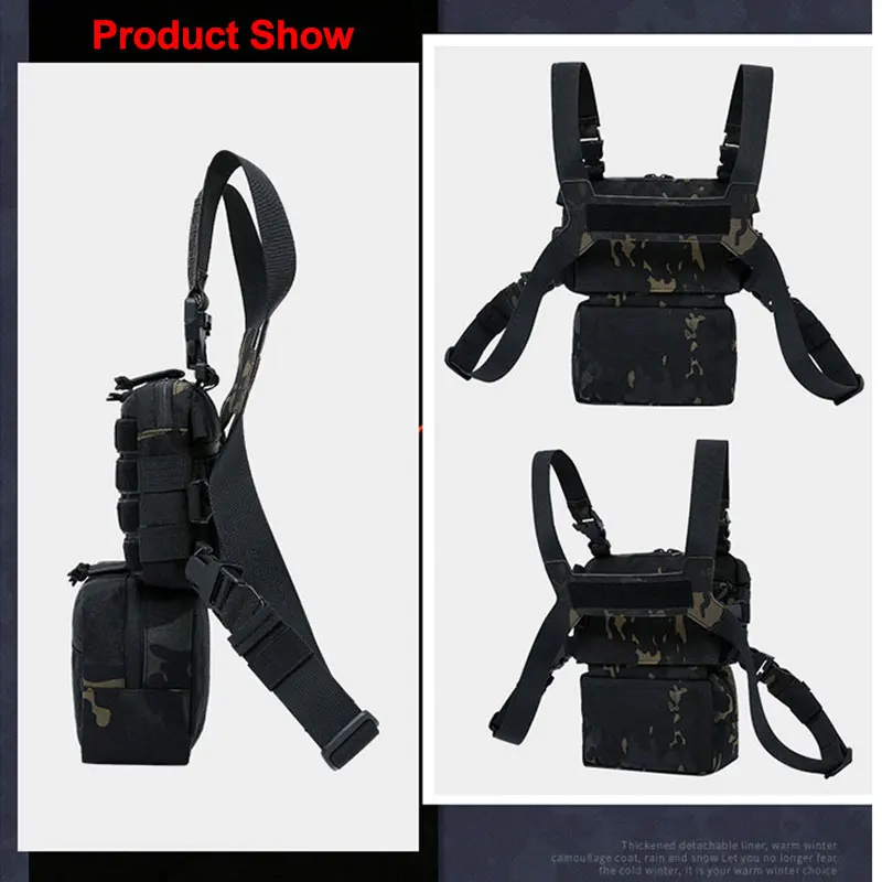 Outdoor Tactical Vest Bag CS Military  Wargame Chest Rig Airsoft Pouch Holster Molle System Men Shoulder Camping Backpack XA280A images - 6