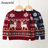 christmas new year sweater for girl boys kids o neck print cartoon knitted sweater kids pullover children jumpers 2 to 8 years