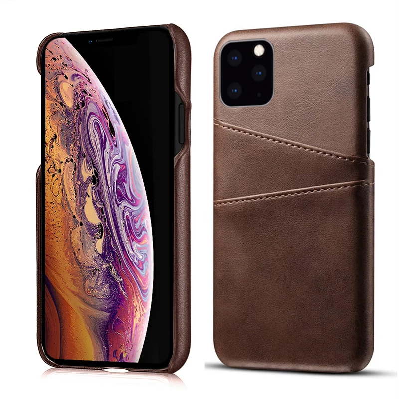 Кожаный чехол для iPhone 11 pro max роскошная задняя крышка держатель карт кошелек