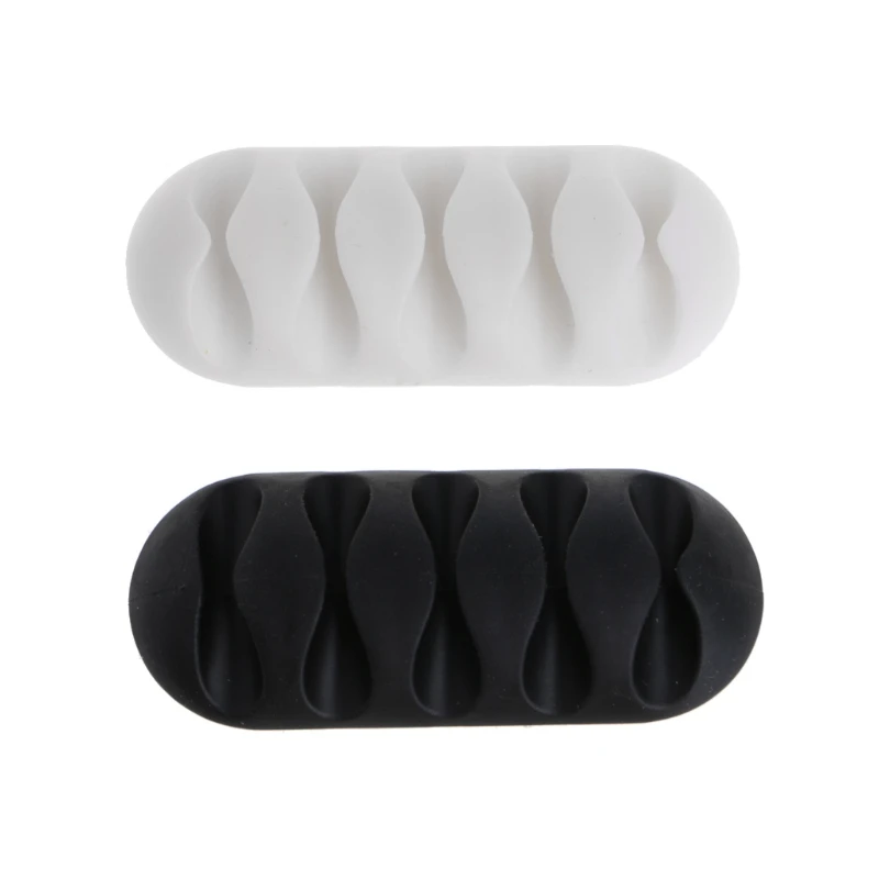 Комплект из 2 предметов 5-зажим Силиконовые Наушники Кабельные Winder Wire Органайзер