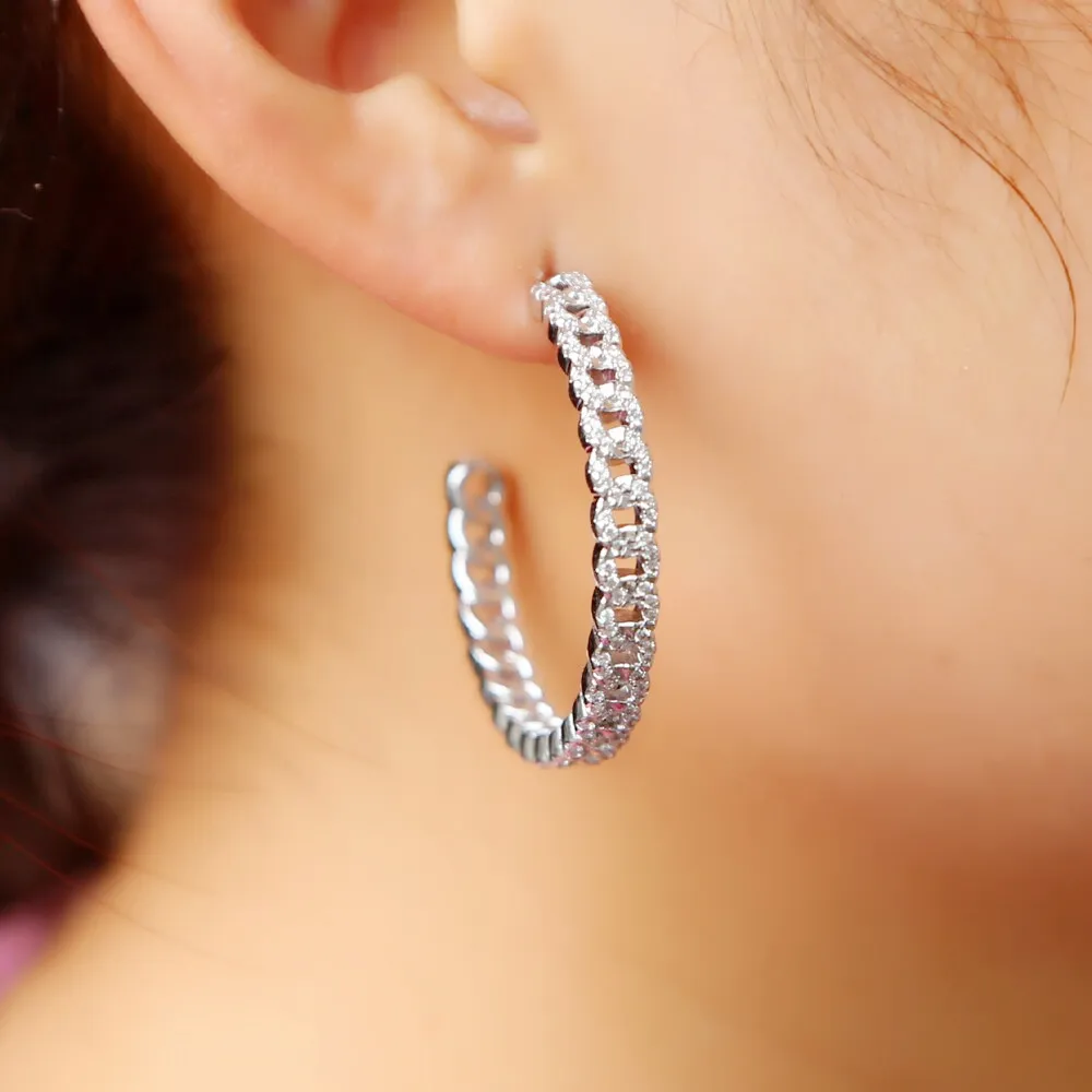 New design Trendy Gold/sliver color Luxuriou Crystal Round stud Earrings Full AAA Cubic Zircon Earrings for woman Jewellery