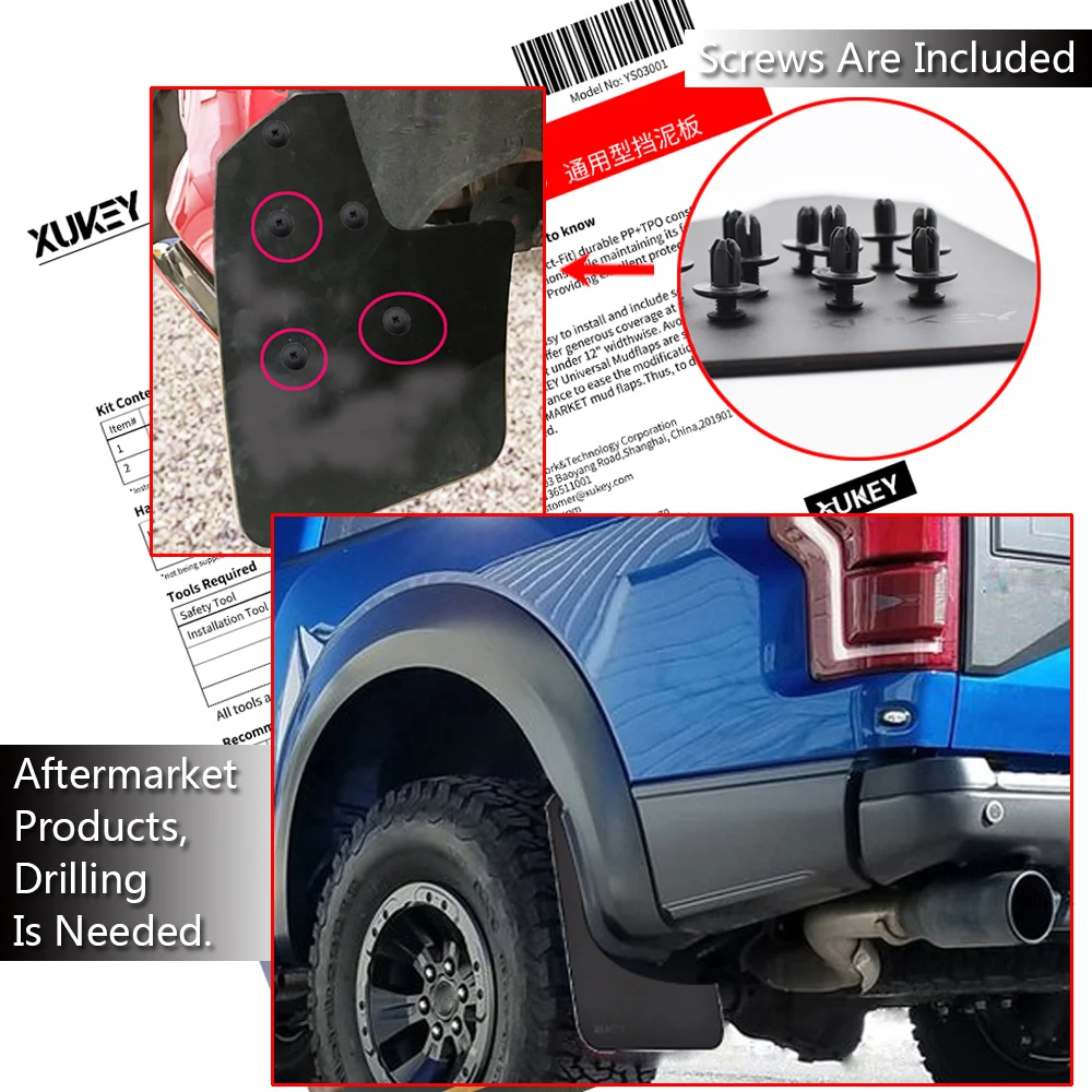 4 шт. брызговики для Dodge Ram pickup 1500 2500 3500 4500 5500 4000|Грязезащита| |