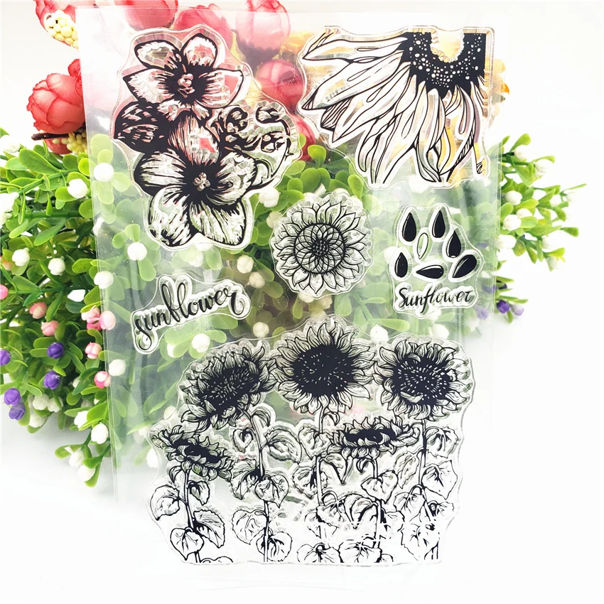 Горячая Распродажа Подсолнух поле прозрачные штампы/силиконовые уплотнения