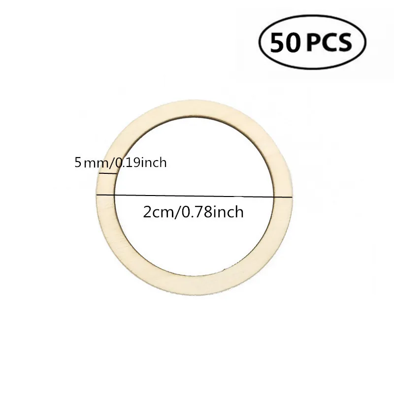 50pcs 2cm 2-7,5 см круглые деревянные подставки для напитков необработанные деревянные круглые подставки для чашки для дома, кухни, офиса, стола - Цвет: 50pcs 2cm