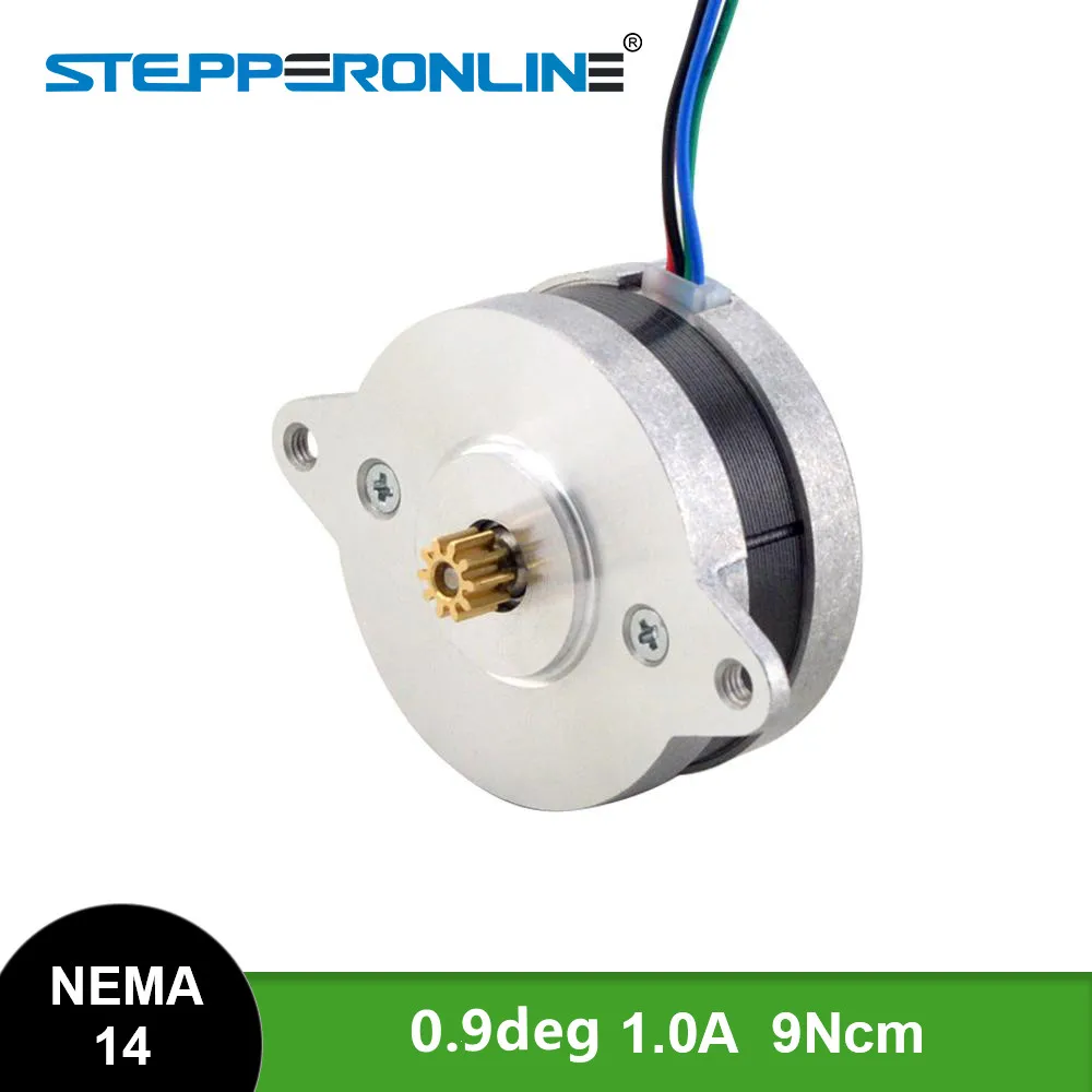 

NEW Round Nema 14 Stepper Motor Bipolar 0.9deg 9Ncm(12.75 oz.in) 1.0A 36x17.5mm 4 Wires