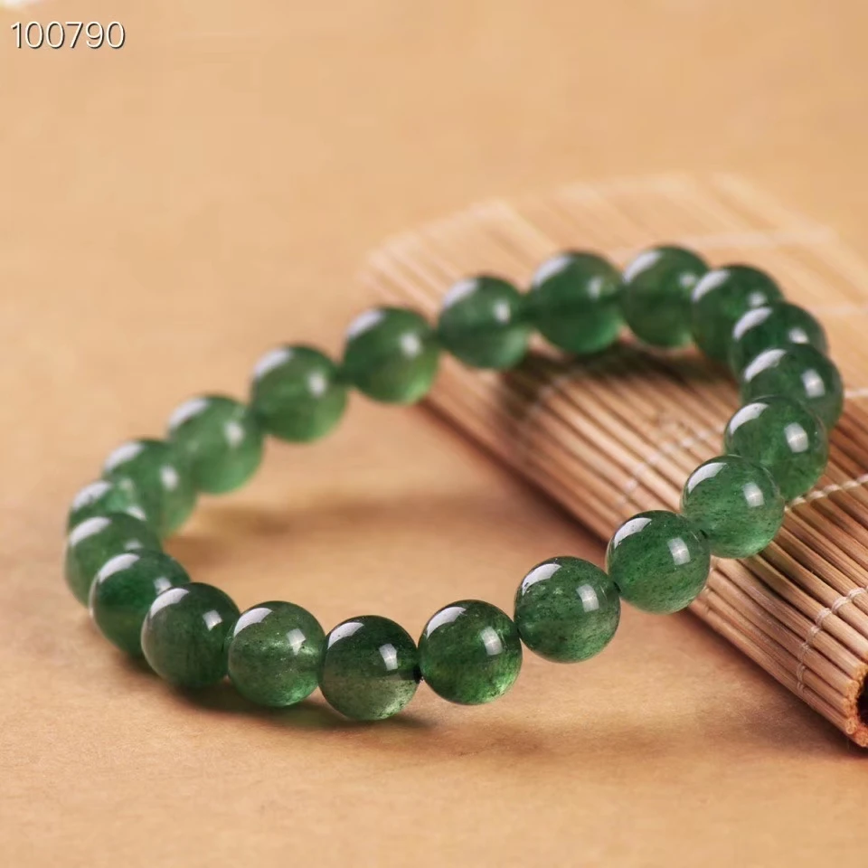 9 мм высокое качество натуральный зеленый лед Кристалл из клубничного кварца