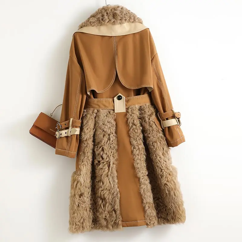 Женское пальто из натуральной овчины Pudi женская модная зимняя теплая куртка