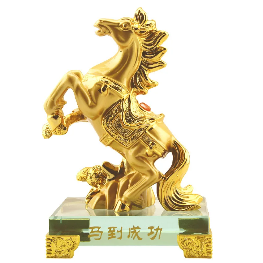 

Украшения счастливая лошадь для успеха, украшение для гостиной и дома, полимерные поделки фэн-шуй, украшение лошади
