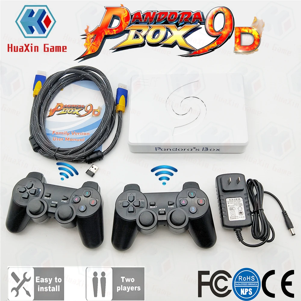 2 игрока беспроводная версия Pandora Box 9D 2500 В 1 Материнская плата HDMI/VGA выход + набор