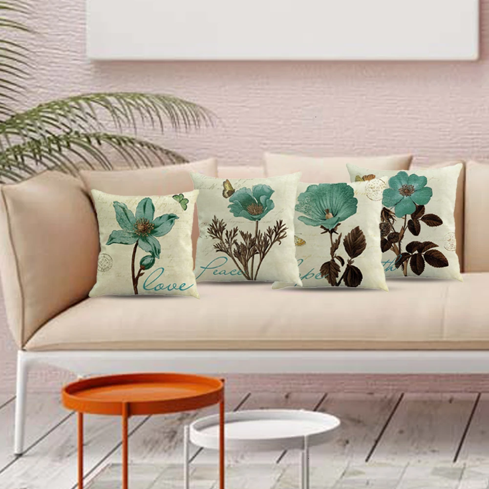 Наволочки для диванных подушек зеленого кактуса с суккулентами декоративные