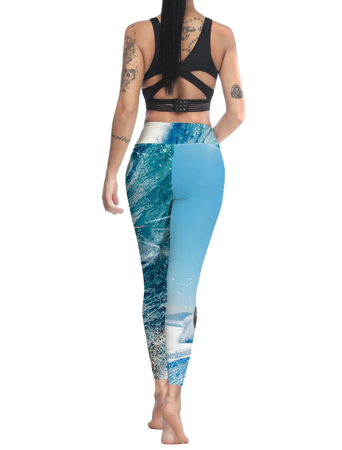 Повседневные женские леггинсы с изображением забавного медведя акулы пулемета