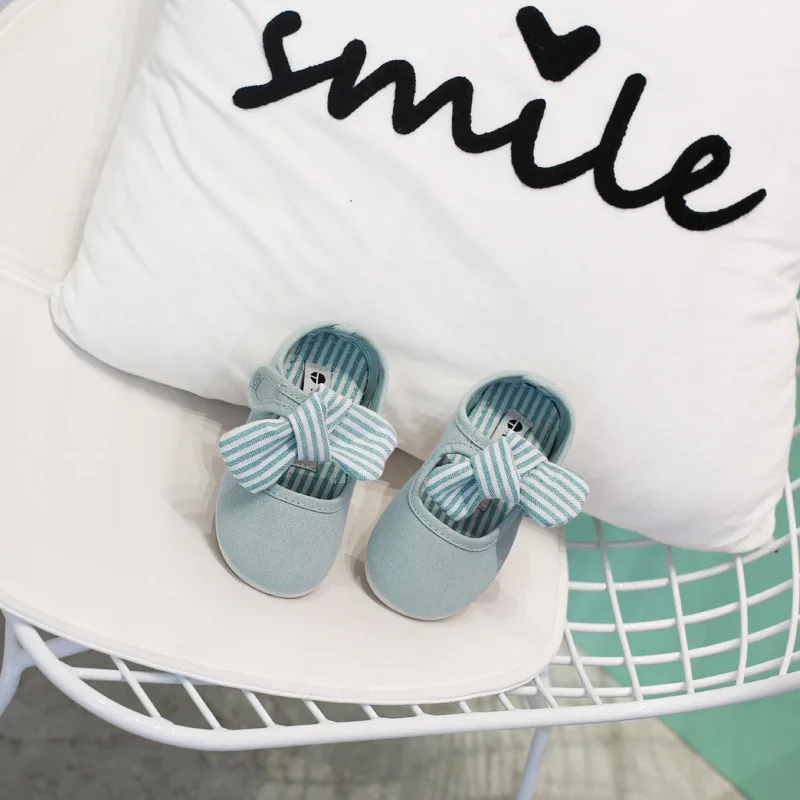 Girls Casual Shoes 2020 Spring New Korean Style Children Solid Color Kids Soft Bottom Bow Canvas Baby Boys Vintage | Детская одежда и