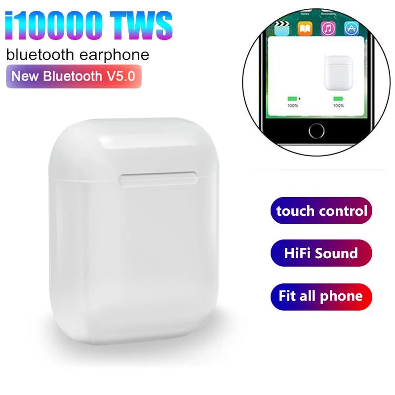 Новые i10000 TWS всплывающие Bluetooth 5,0 гарнитура Беспроводные наушники ухо бутоны 6D Super Bass PK i100 i1000 i2000 i9000 TWS