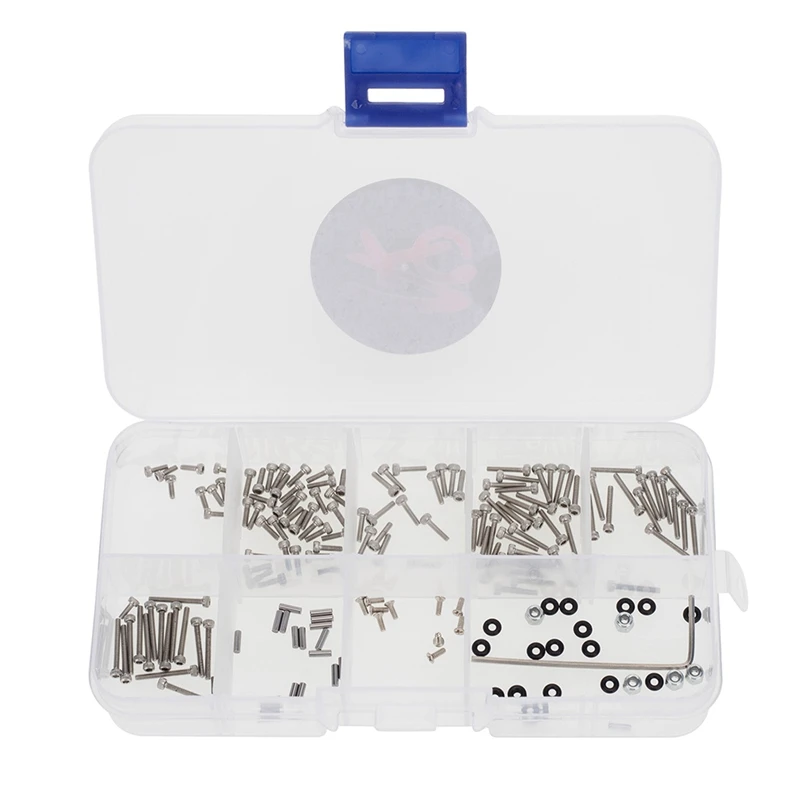 

176 шт. M1.4 набор металлических винтов M2 набор гаек для Axial SCX24 90081 1/24 RC Гусеничный автомобиль обновленные детали аксессуары